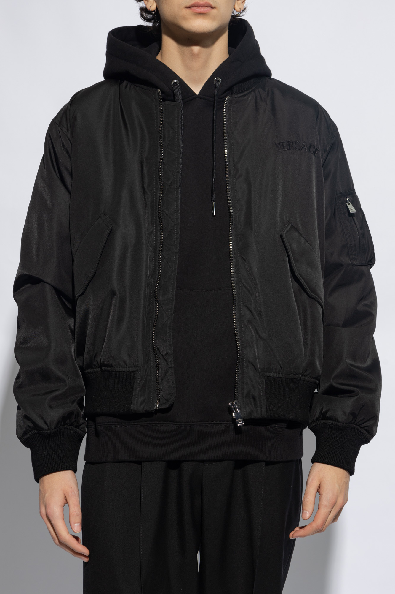 Versace bomber jacket on sale black